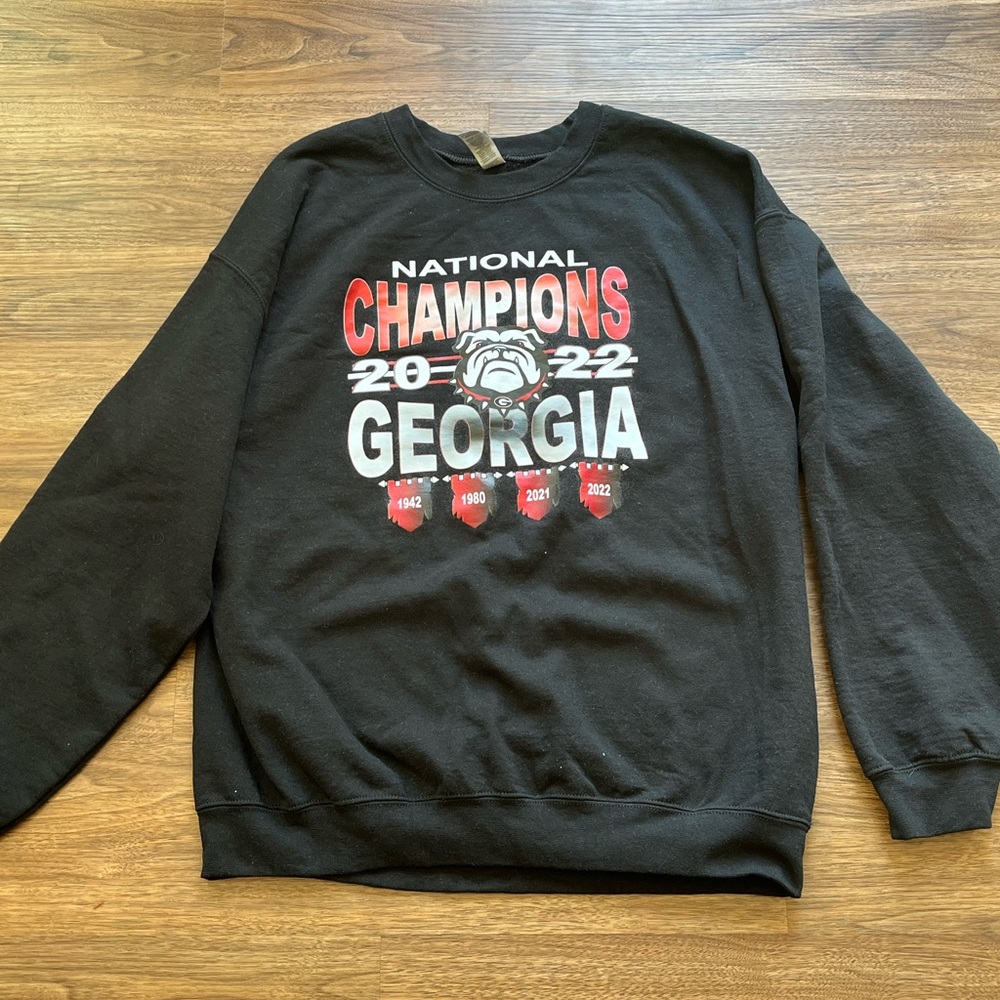 Georgia Bulldogs Football Black Sweatshirt National Championships Size XL